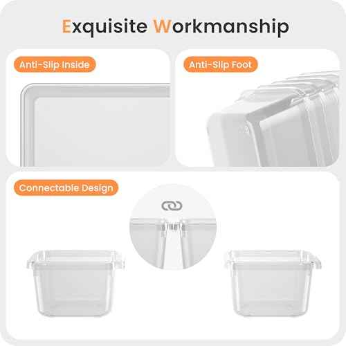 A-LuGei ¡¼Military Grade¡½ Drawer Organizer, ¡¼??????????¡½ Clear Makeup organizer, ¡¼Holds 177 Items¡½ Bathroom Organizers and Storage, Plastic Desk Organizer Divider, Organizer Bins for Office Vanity