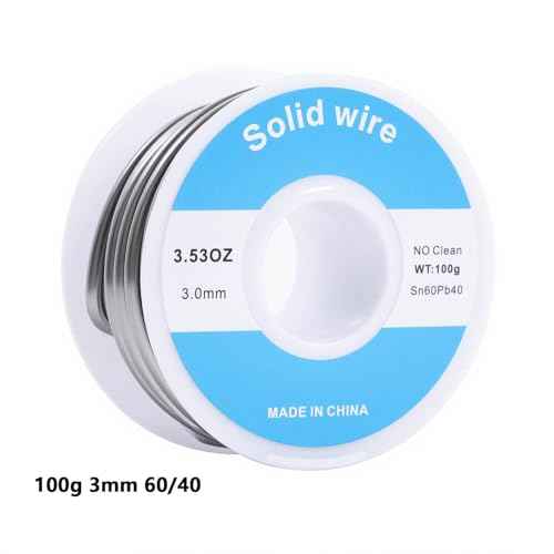 100g 60/40 3mm Solder Wire Solid Core 3.53oz for Stained Glass
