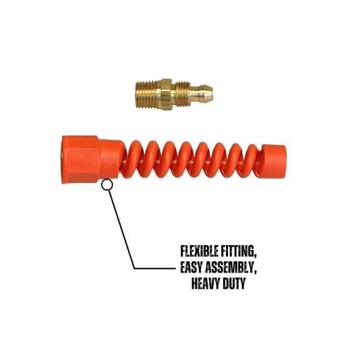 Coilhose Pneumatics PRM0404SRQ Reusable Strain Relief Fitting For 1/4-Inch Flexeel (R) Air Hose, 1/4-Inch MPT Rigid