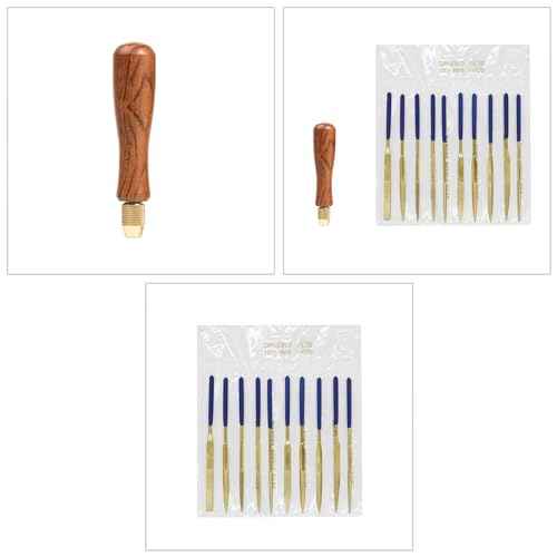 Brass Solid Wood Handle Diamond File Set Handle Tool Ceramic Wood Rasp File Needle Jewelry Polishing Carving Wood Handle File