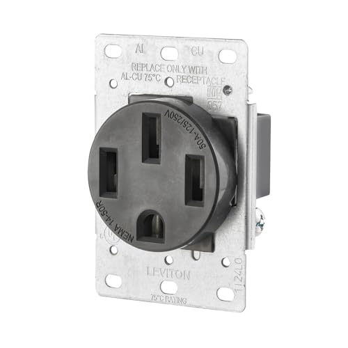 Leviton 279-S00 50A 125/250V NEMA 14-50R 3P 4W Flush Mount Receptacle Pack of 1