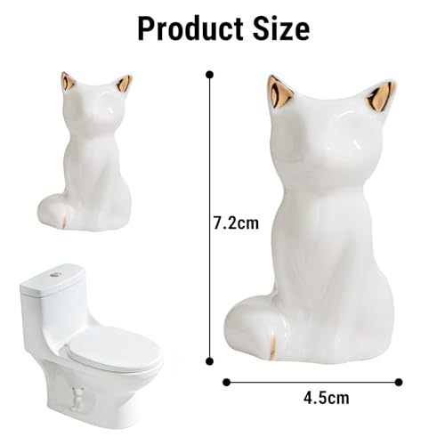 2 Pack Ceramic Toilet Bolt Covers - Cute Cat Design Bathroom Decor