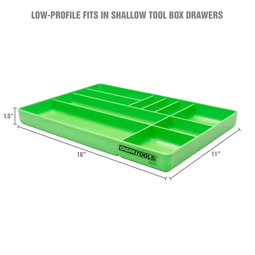 OEMTOOLS 22213 Tool Box Organizer Tray ? 10-Compartment Tool Chest Organizer for Parts, Bolts, and Small Tools ? Stackable Drawer Tray Design