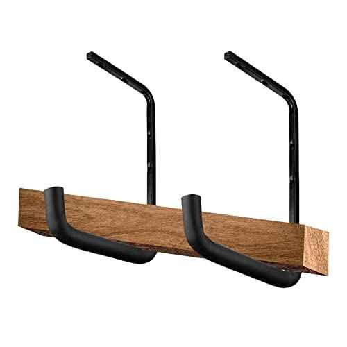 Heavy Duty Garage Storage Hooks, Overhead Garage Storage Rack, 4 Pack Wall Mounted Ladder Hook, Utility Ceiling Hangers & Organizer for Wood,Tools, Bicycle (10 x 14 Inch)