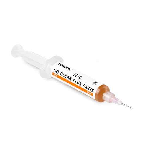 TOWOT No-Clean Solder Paste,Soldering Flux for Electronics, 10 ml, Pneumatic Dispenser with Plunger & Dispensing Tip