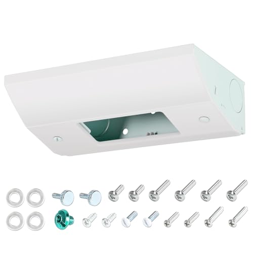 Suplife 1-Pack Low Profile Under Cabinet Outlet Box - Slim Stainless Steel Power Outlet with Easy Installation