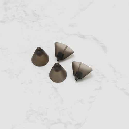 10pcs Hearing Aid Domes Soft Silicone Receiver Tulip Domes Audiphone Ear Tips Replacements Earbud Audiphone Invisible Tip Domes Transparent Black