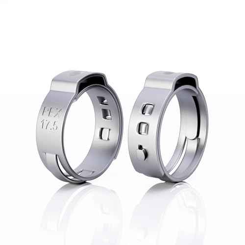 50 Pack 1/2 Inch PEX Cinch Clamps Rings, 304 Stainless Steel PEX Crimp Rings, Pinch Clamps for PEX Tubing Pipe Fittings Connection