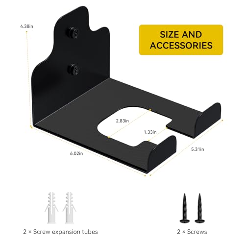 Black Garage Power Tool Organizer Rack Wall Mount for Weed Whackers & Garden Tools