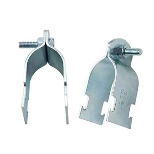 1-1/4" EMT Strut Clamps for Rigid Conduit and Pipe, 4 Packs Universal Steel Strut Clamps for Rigid Conduit and EMT, Standard Electro-Galvanized Assembled with Bolt and Nut