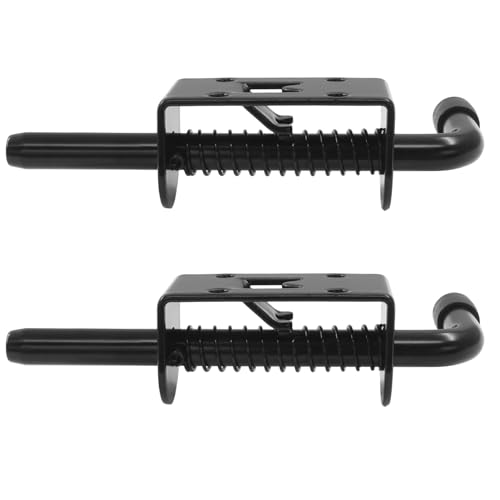 Aoserge 2pcs Black Spring Loaded Barrel Bolt Latch Pin for Doors & Cabinets - Outdoor Hardware