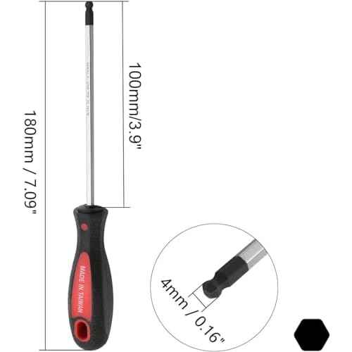 Utoolmart 4mm x 100mm Ball Head Precision Screwdriver Hex Design Wrench Hand Tool 1Pcs