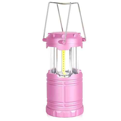 LED Pink Camping Lanterns, Portable Camping Lights, Outdoor Handled Lamps, Essential Emergency Lights for Power Outages, Hiking, Hurricane