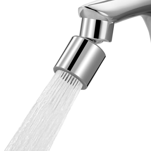 Hibbent Classic 360 Degree Chrome Faucet Aerator with Dual-Function Sprayer