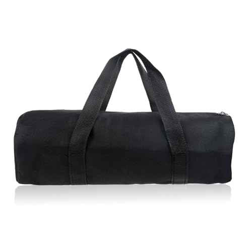 12 Inch Canvas Tool Bag for Men Canvas Tool Pouch Large Capacity Wide Mouth Tool Bag Zipper Tool Storage Bag Tool Tote Bag Power Tool Organizer for Electricians Mechanic Storage Wrenches Pliers Black