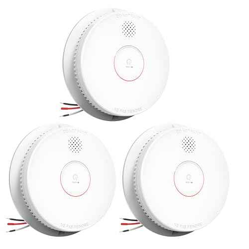 SITERWELL Smoke Detector, Hardwired Interconnected Smoke Detector, Photoelectric Smoke Alarm with 9V Backup Battery, Fire Alarm with Test/Silence Button, UL217-10th Listed, GS562A, 3 Packs
