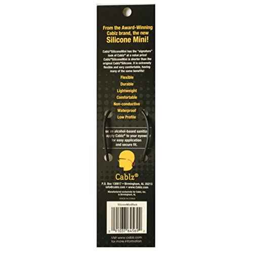 Cablz Mini Silicone Eyewear Retainer | Waterproof Eyewear Retainer Strap | 12 in (Black)