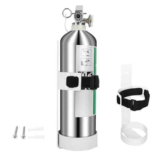 Boat Steel Fire Extinguisher Bracket,304 Stainless Steel Mounting Bracket with Adjustable Straps, Heavy Duty Fire Extinguisher Metal Bracket Compatible with Fire Extinguishers(White/Silvery) (White)
