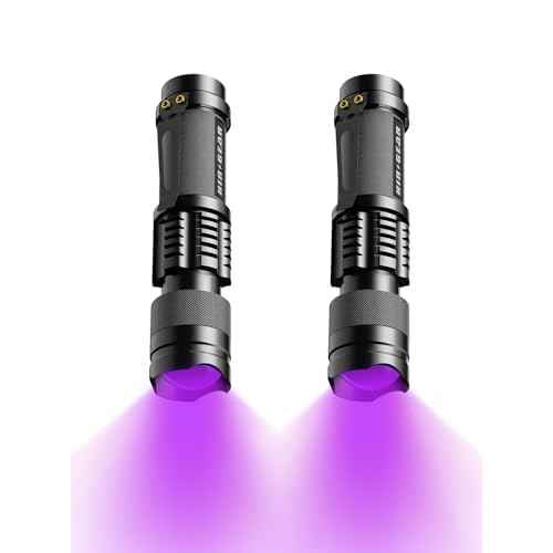 1 Mode UV 365nm Blacklight Flashlight LED Ultraviolet Flashlights Portable Uv Light Wood's lamp Detector for Dog Urine Pet Stains, Anti-counterfeiting and More - Powered by Single AA Battery