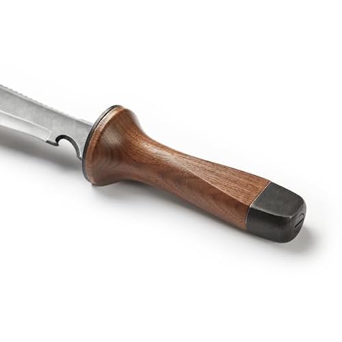 Hori Hori Garden Knife, Traditional Japanese Weeding Tool with ergonomic wooden handle. Large 7'inch blade with case. (Standard blade)