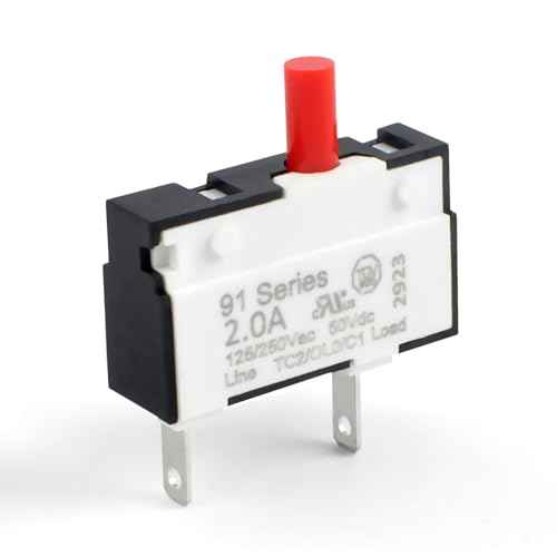 914592-01 Push to Reset Thermal Breaker Switch for Dyson Dc25 dc24 Animal, Floor Upright Vacuum Cleaners - Vacuum Overload Reset Switch, Brush Reset Switch #DY-914592-01 125/250VAC 2A