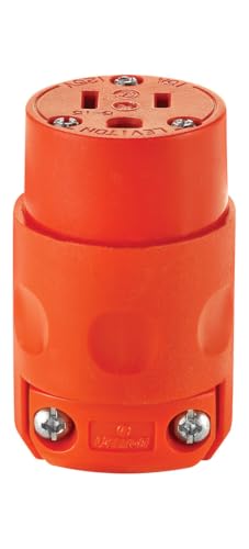 Leviton 15A 125V Grounding Power Cord Outlet - Orange, Pack of 1