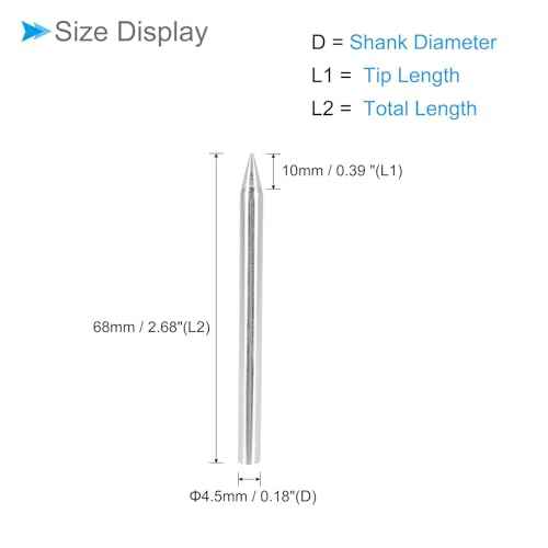 Soldering Iron Tips, 4.5x68mm 40W, Solder Tips Fine Soldering Gun Replacement Solder Welding - (Applications: for Soldering Irons Soldering Station), 3 Pieces