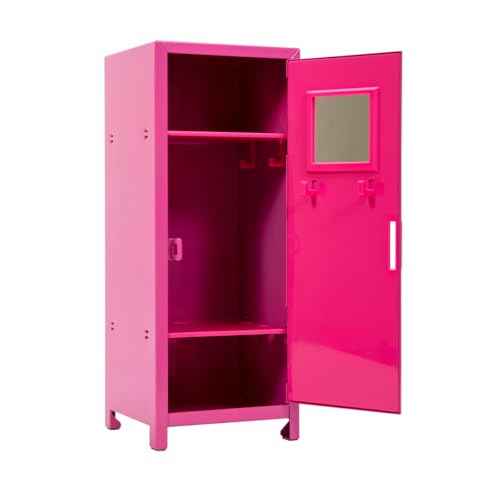 Schylling Girls Talk Pink Mini Locker - 11.25" Decorative Metal Storage Locker with 17 Mix-and-Match Magnets, Lock, and Keys - Ages 4-12