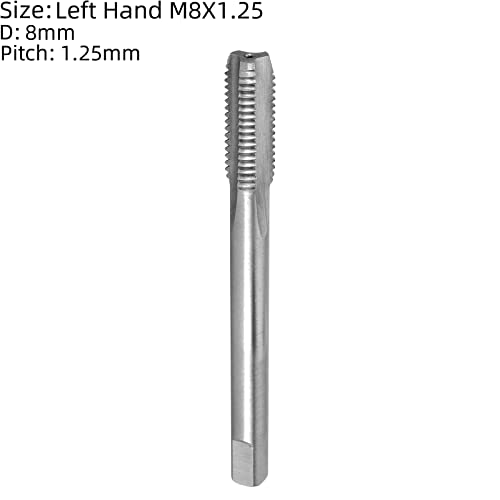 Burkit M8 X 1.25 Tap and Die Set Left Hand, M8 x 1.25 Machine Thread Tap and Round Die