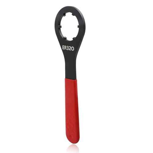 O-Type Wrench Spanner for ER32 Collet Chuck Clamping Nut with Red Non-slip Handle
