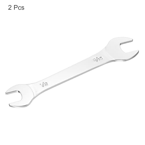 HARFINGTON 2pcs Thin Open End Wrenches SAE, 1/2x9/16 Inches, Slim Wrench Tool for Tight Spaces Repair