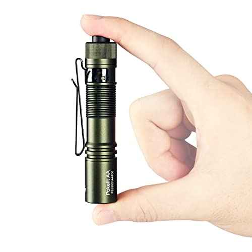 ACEBEAM Pokelit AA Rechargeable Mini Flashlight with Clip, 550 High Lumens Pocket EDC Flashlight, Super Bright Small Flashlight, 90+ High CRI Led Flashlight for Camping,Hiking,Everyday Use(Dark Green)