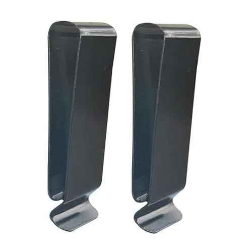 2PCS Black Metal Spring Steel Belt Clip Holster Clip Sheath Belt Clip Snap Clip Clasp Spring Buckle Hook for Wallets, Pouches, Tape Measure