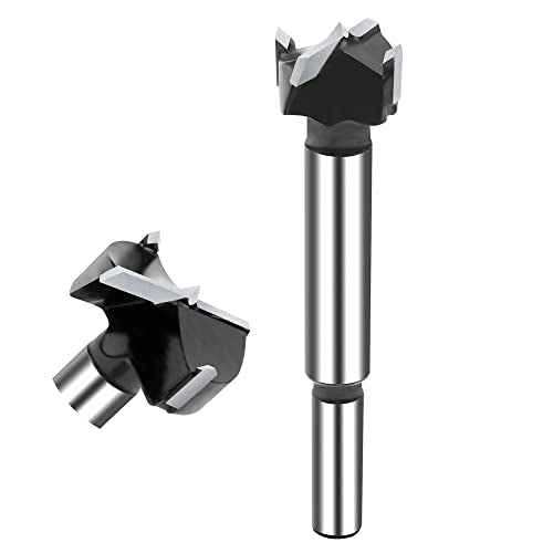 3/4 Inch Carbide Forstner Drill Bit, Carbide Tipped Forstner Bit for Hard Wood, Wood Drilling Bit Woodworking Hinge Cutter Tool Kits for Wood Plywood Plastic