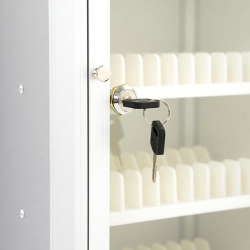 48 Slots Cell Phone Locker with Wheels & Lock - Secure Mobile Phone Storage Cabinet