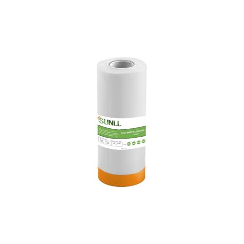 Tape and Drape, Pre-Taped Masking Film, for Automotive Covering Painting Paint Masking, 43.3-in x 66-Feet