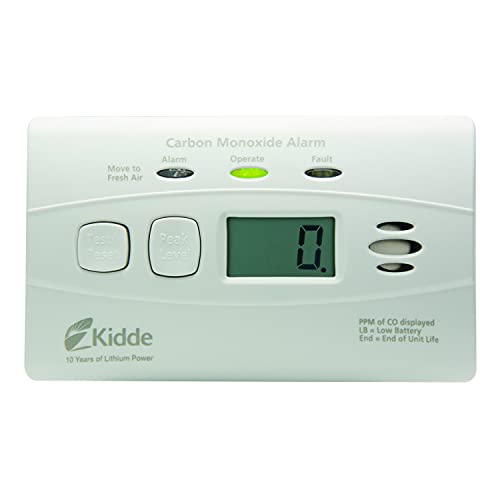 Kidde Carbon Monoxide Detector 10-Year Battery Pack with Digital Display & 3rd Edition