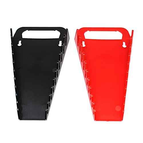 10-Tool Gripper Wrench Organizer Tray Kit - 2 Plastic Portable Gripper Tray Holders (2 Piece Kit, Black & Red)