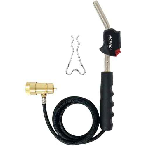HCPRO HC-BZT5 MAPP Gas Torch Kit with 5ft Propane Hose Self-Igniting Swirl Flame Soldering Torch Head for HVAC Plumbing Welding Brazing Copper Pipe Repair Heating Tool