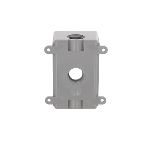 BELL 1-Gang Weatherproof Electrical Box Gray 2 in. with Threaded Outlets