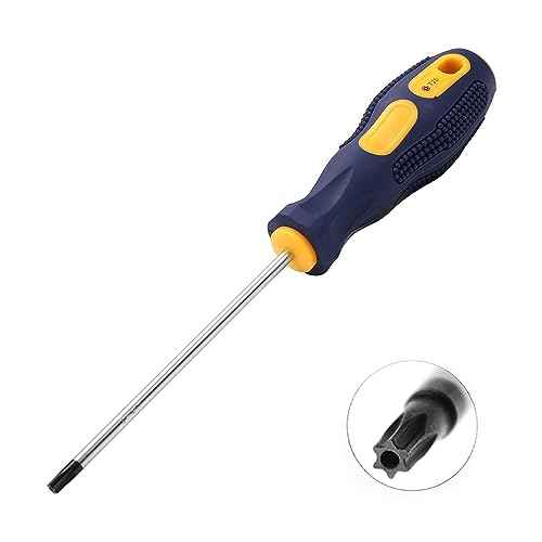 Utoolmart Torx Screwdriver, T20 Security Magnetic Star Screw Driver with 100mm CR-V Shaft and Black Yellow Handle, 1 Pcs
