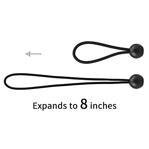 AOPRIE 30 Pack Heavy Duty 4-Inch Black Bungee Balls - Weather Resistant Tie Downs