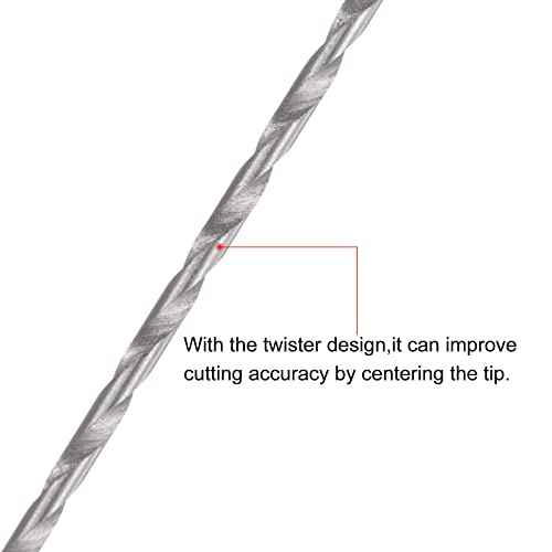 uxcell 5 Pcs 1mm Mini Micro Twist Drill Bits, High-Speed Steel Straight Shank Extra Long Drill Bit 80mm for Aluminum Alloy
