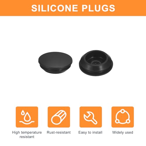 uxcell 8Pcs Silicone Hole Plugs 20-22mm Waterproof Locking Caps for Metal & Furniture