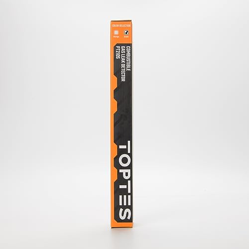 TopTes PT210S Gas Leak Detector, Natural Gas Detector with 4-inch Probe, Propane Leak Detector Locating Combustible Gases Like Natural Gas, Methane for Home, Measures%LEL (Incl. Batteries) - Orange