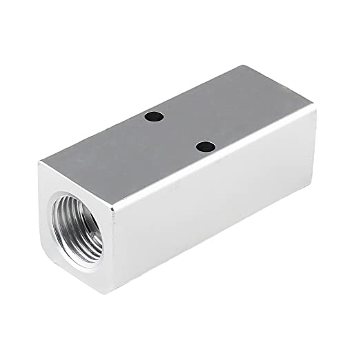 2 Way Pneumatic Manifold Air Distribution Block, Compressed Air Manifold Pneumatic Block, Air Coupler Fast Connector for Compressor, Silver