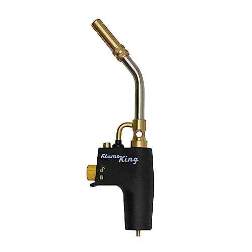 Flame King FK4500CGA High Intensity Propane Torch Head for Soldering, Brazing, Plumbing, Lighting Charcoal/Fire Pits, Compatible with 1LB Cylinders, MAPP, and MAP-PRO