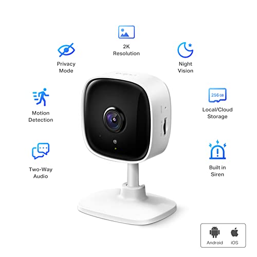 Tapo 2K Indoor Security Camera Baby & Pet Monitor White 1-Pack
