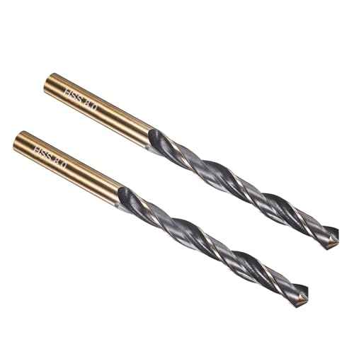 PATIKIL 8mm Drill Bit, Jobber Straight Shank M2 High-Speed Steel 118¡Æ Nitriding Black and Gold Finish for Stainless Steel Hard Metal - 2 Pack