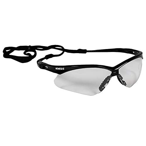 KLEENGUARD (Formerly Jackson Safety V30 Nemesis Safety Glasses/Sunglasses, 25676 Black Frame, Clear Lens (6 Pair)